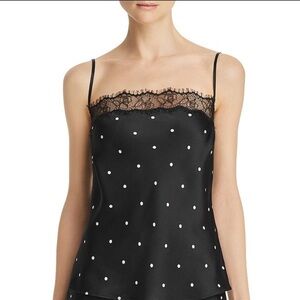 Anine Bing Monroe Camisole Top Polka Dot Lace size L Silk